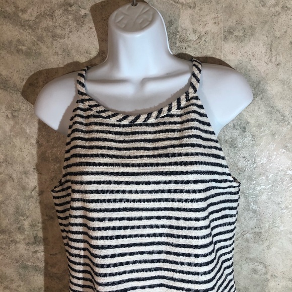 Green Envelope striped Woman's Halter Top - Picture 2 of 9